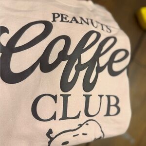 Peanuts Pink Coffee Script Sweatshirt